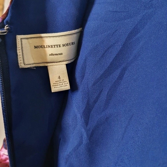 Moulinette Soeurs for Anthropologie Floral Dress Size 4 - Picture 7 of 12